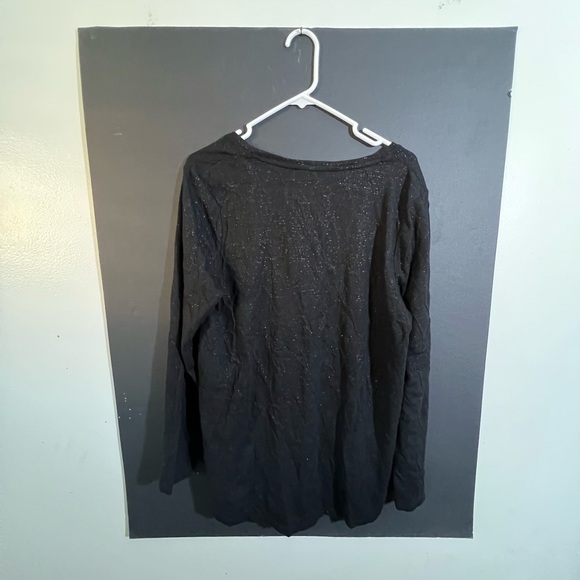 Simply Vera Vera Wang Black Glitter Long Sleeve Top - Picture 3 of 3